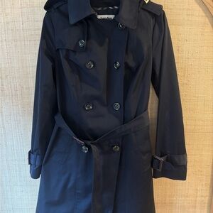 London Fog Blue Trench Coat Classic Design